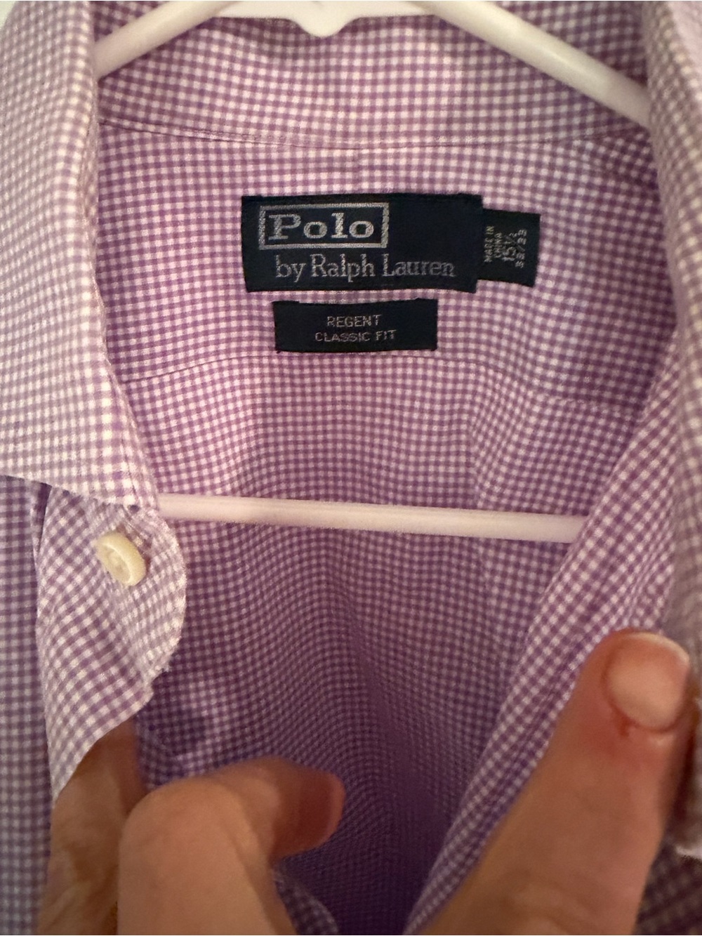 Ralph Lauren Men's Purple Gingham Dress Shirt